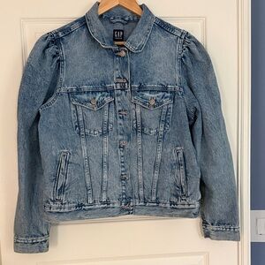 GAP Puff Sleeve Icon Denim Jacket